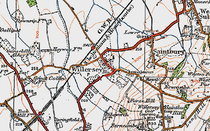 Old map of Willersey in 1919