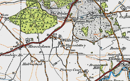 Old map of Willesley in 1919
