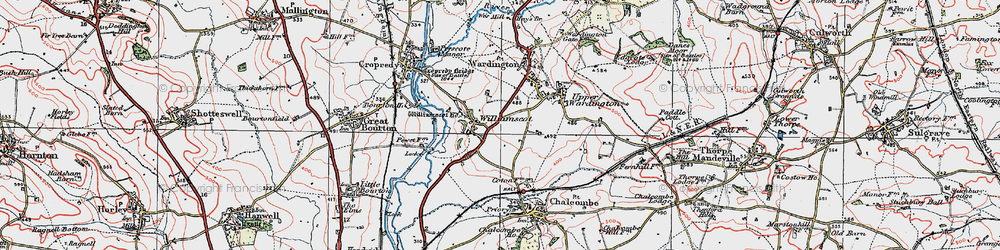Old map of Williamscot in 1919