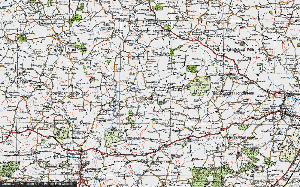 Old Map of Willingale, 1919 in 1919