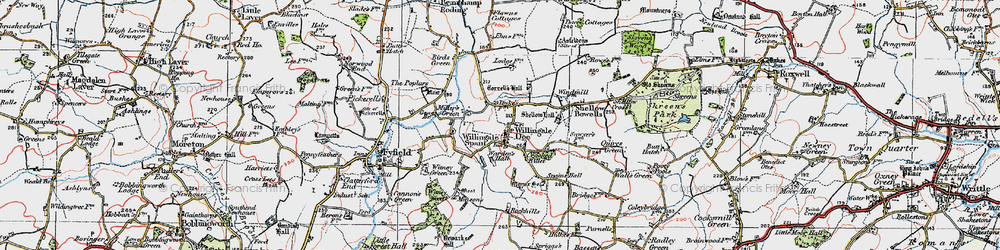 Old map of Willingale in 1919