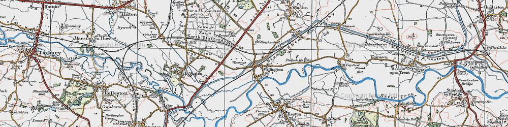 Old map of Willington in 1921
