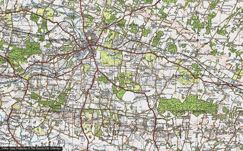 Old Map of Willington, 1921 in 1921