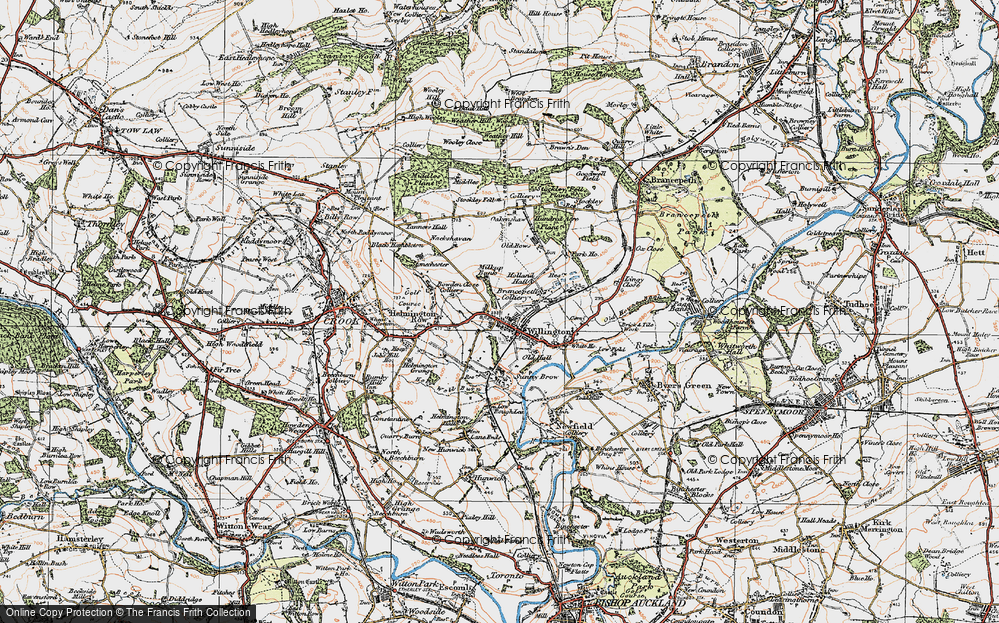 Old Map of Willington, 1925 in 1925