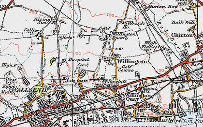 Old map of Willington in 1925