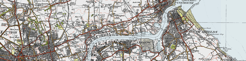 Old map of Willington Quay in 1925