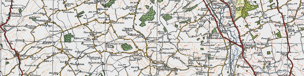 Old map of Willisham in 1921