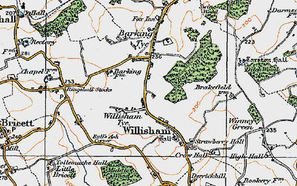 Old map of Willisham Tye in 1921