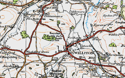Old map of Williton in 1919