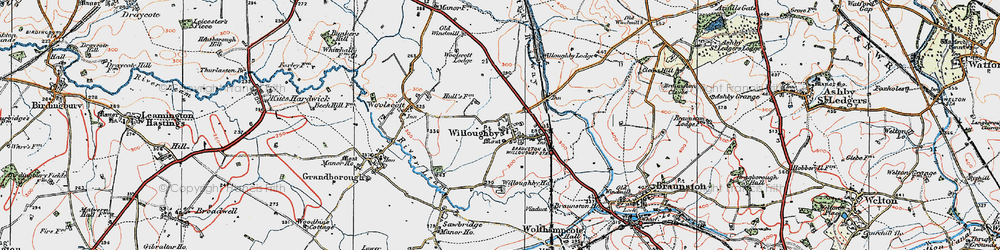 Old map of Braunston Fields in 1919