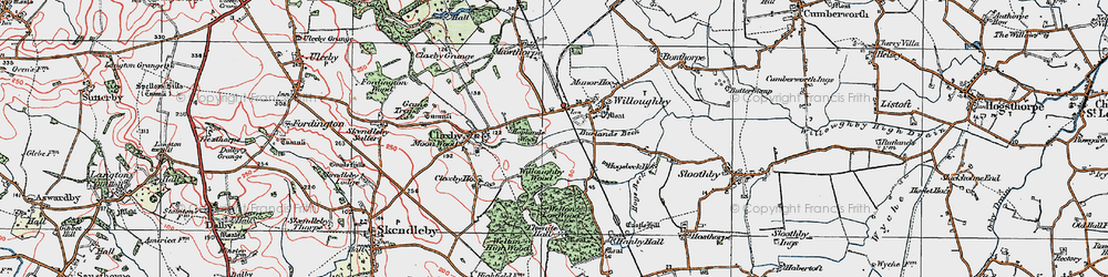 Old map of Willoughby Wood in 1923