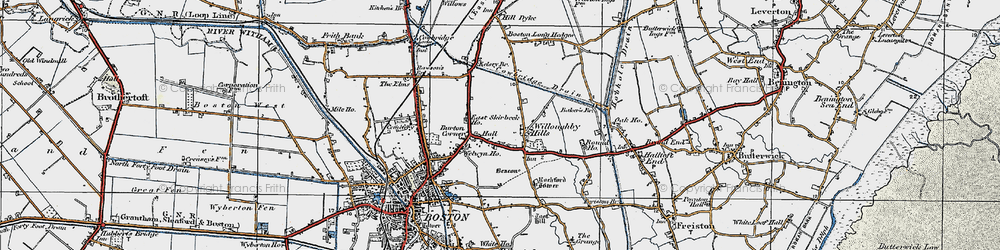 Old map of Willoughby Hills in 1922