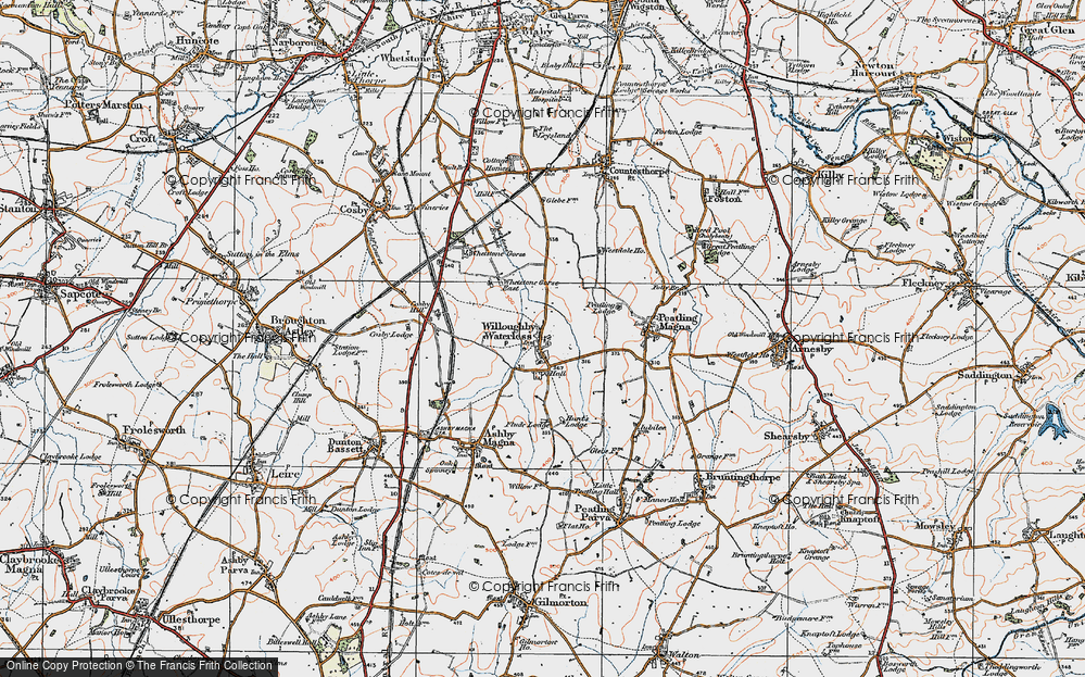 Old Map of Willoughby Waterleys, 1920 in 1920