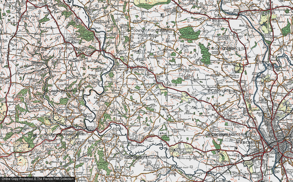 Old Map of Willow Green, 1920 in 1920