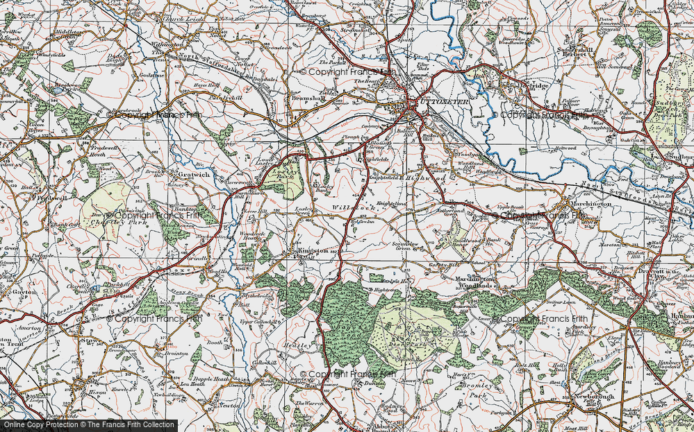 Old Map of Willslock, 1921 in 1921