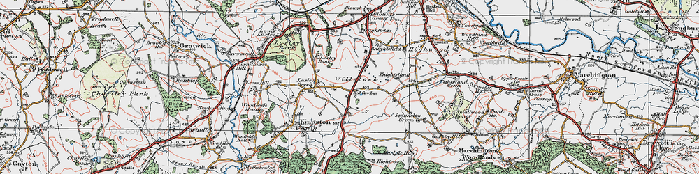 Old map of Willslock in 1921