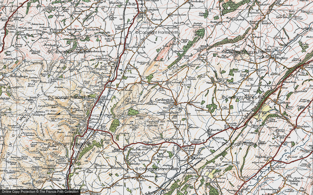 Old Map of Historic Map covering Willstone Hill in 1921
