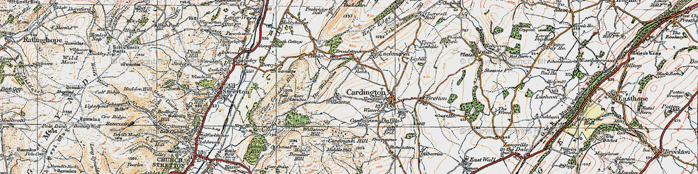 Old map of Cardington Moor in 1921
