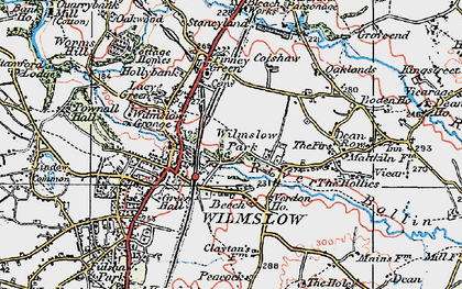 Old map of Wilmslow Park in 1923