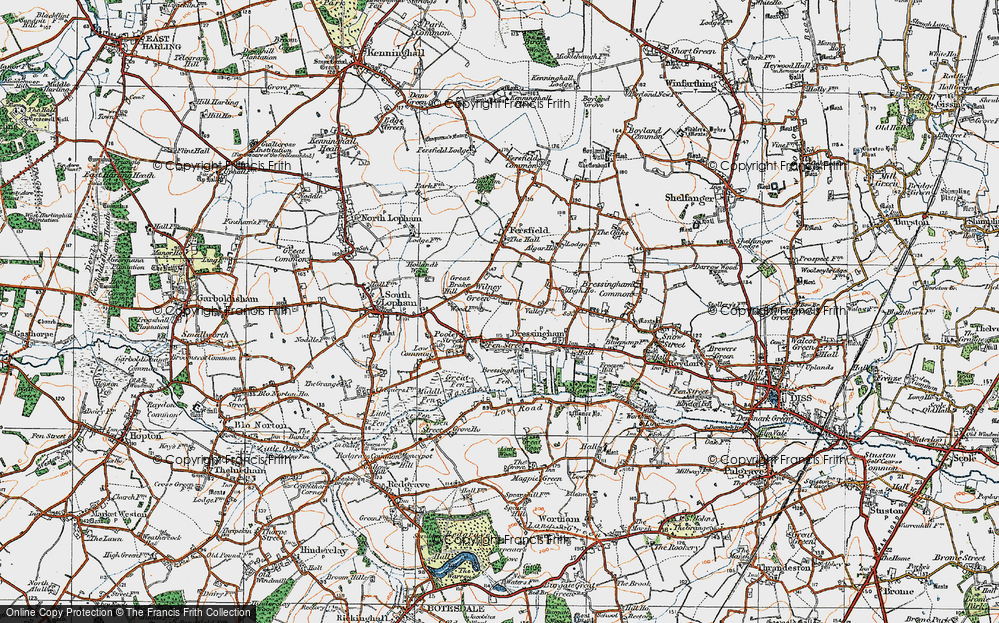 Old Map of Wilney Green, 1920 in 1920
