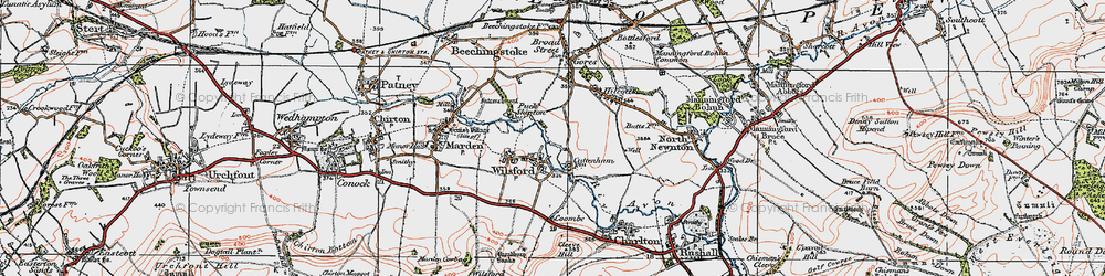Old map of Wilsford in 1919