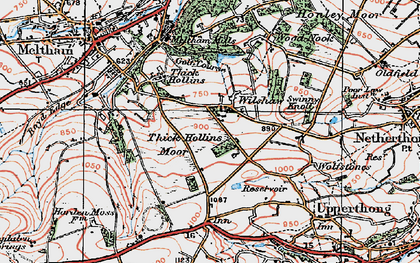 Old map of Wilshaw in 1924