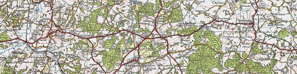 Old map of Whitewell Oasts in 1921