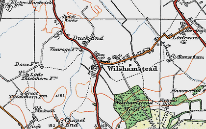 Old map of Wilstead Wood in 1919