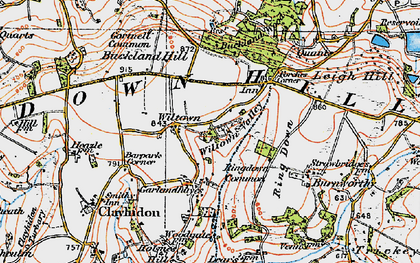 Old map of Black Down Hills in 1919