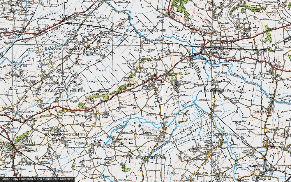 Old Map of Historic Map covering Burton Pynsent in 1919