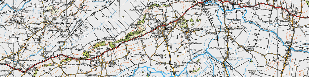 Old map of Burton Pynsent in 1919