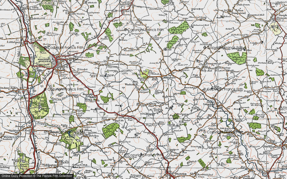 Old Map of Wimbish, 1920 in 1920