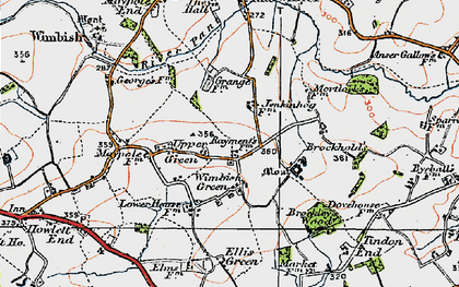 Old map of Wimbish Green in 1920