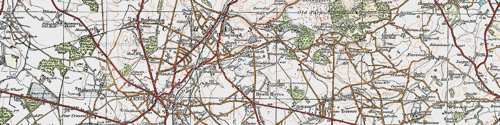Old map of Wimblebury in 1921