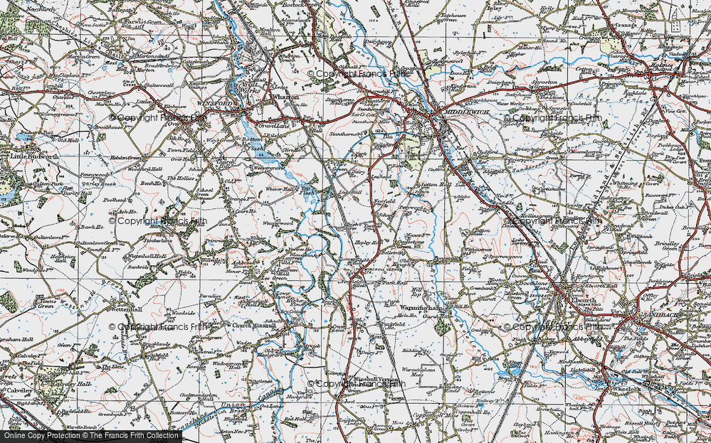Old Map of Wimboldsley, 1923 in 1923