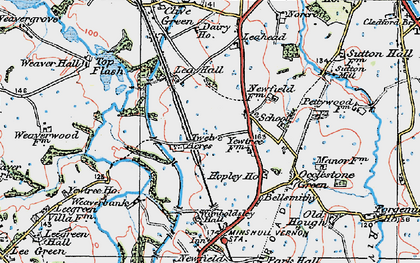 Old map of Wimboldsley Hall in 1923