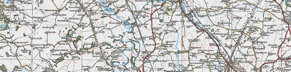 Old map of Wimboldsley Grange in 1923