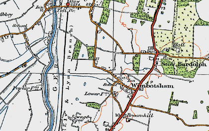 Old map of Wimbotsham in 1922