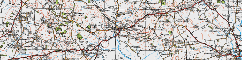 Old map of Wincanton in 1919