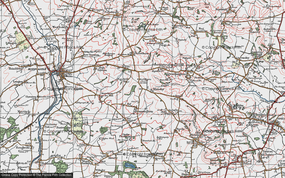 Old Map of Winceby, 1923 in 1923