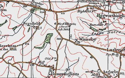 Old map of Winceby in 1923