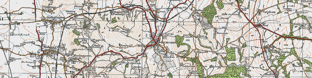 Old map of Winchcombe in 1919