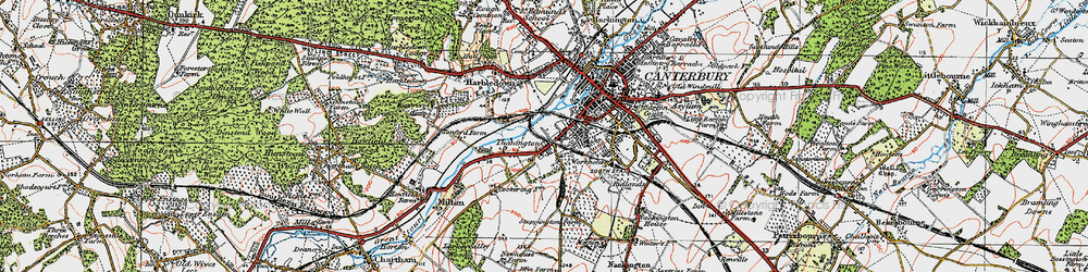 Old map of Wincheap in 1920
