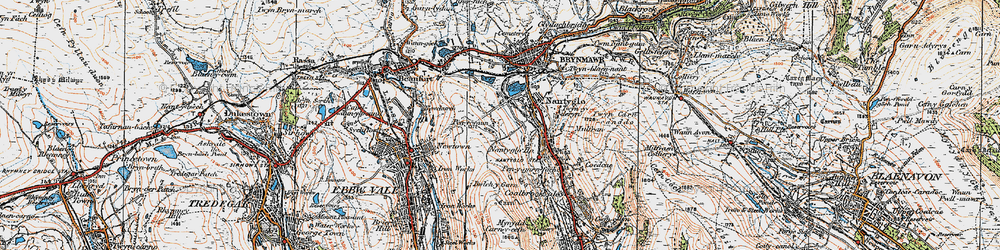 Old map of Bwich y Garn in 1919
