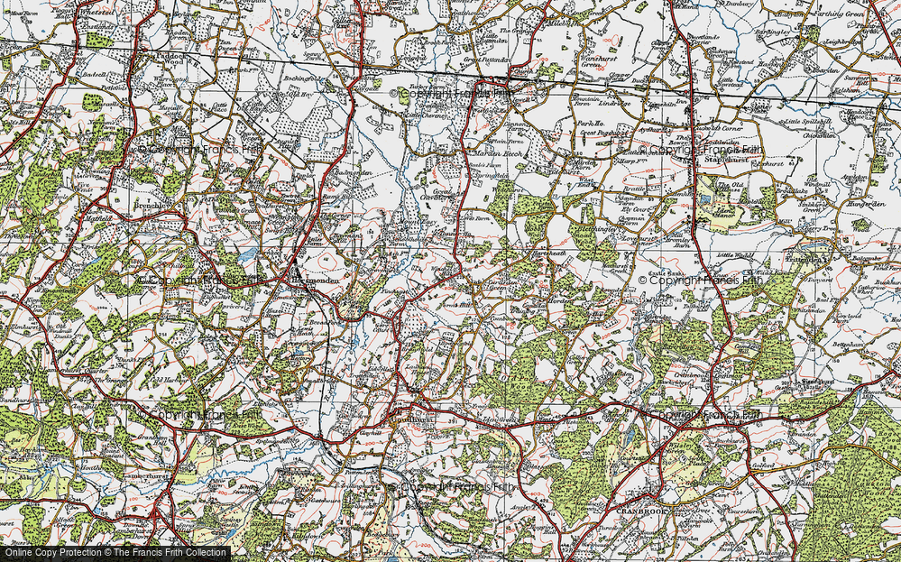 Old Map of Winchet Hill, 1921 in 1921