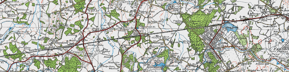 Old map of Winchfield in 1919