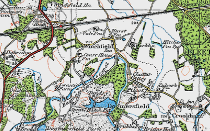 Old map of Winchfield Hurst in 1919