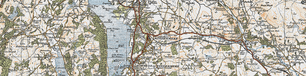 Old map of Windermere in 1925