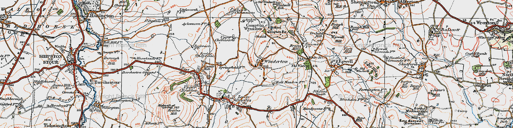 Old map of Winderton in 1919