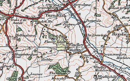 Old map of Windley in 1921